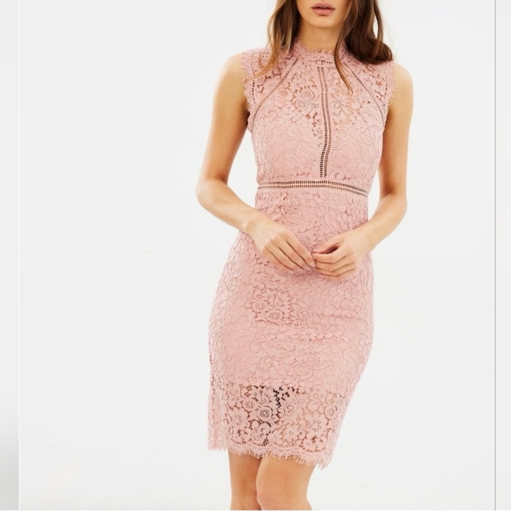 Bardot Lace Sheath Midi Dress